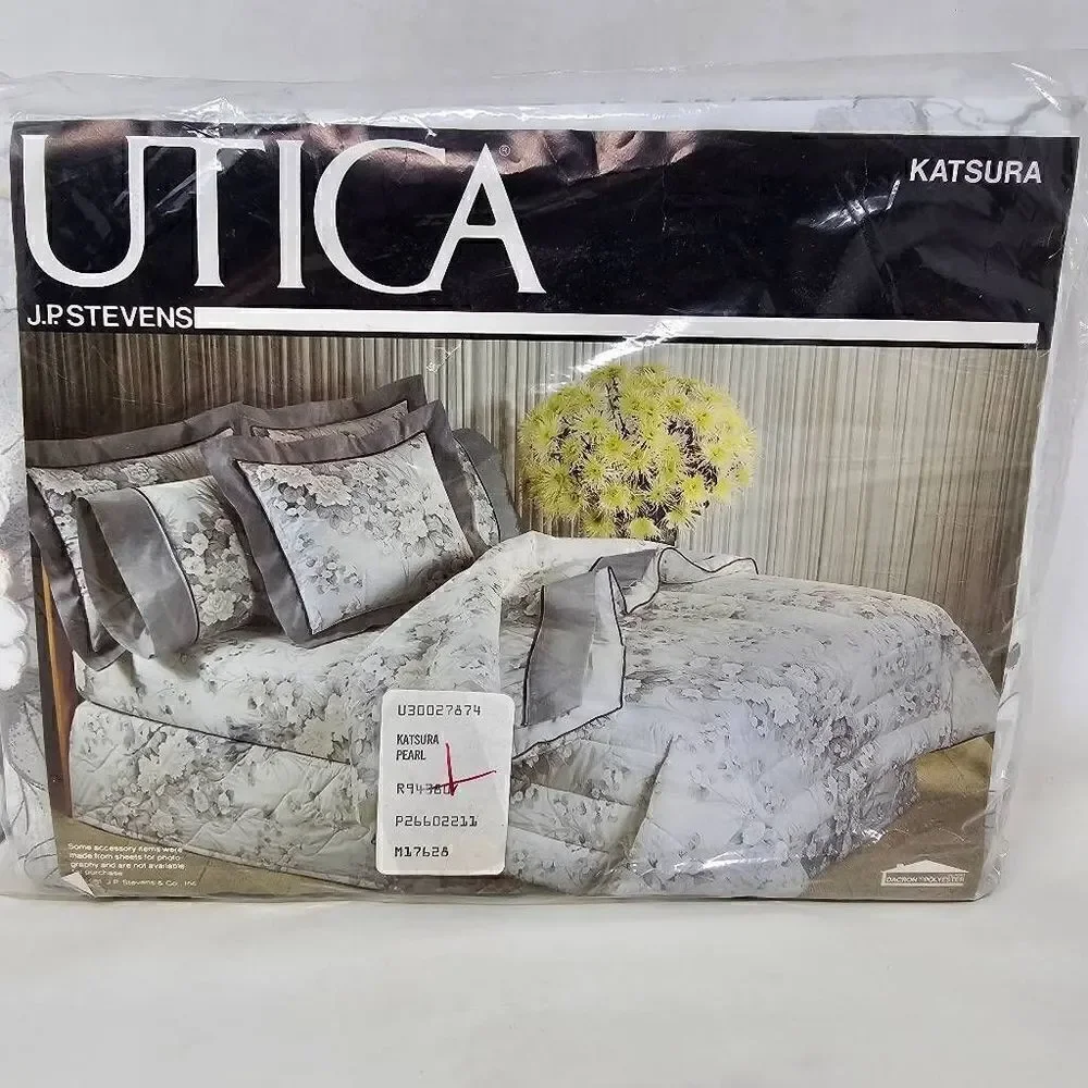 VINTAGE UTICA JP STEVENS JASPER FLORAL ONE TWIN FLAT SHEET NO IRON PERCALE NEW